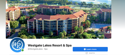 facebook screenshot of westgate lakes resort and spa page